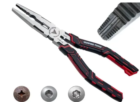 VAMPLIERS 7.5" Stripped Screw Extractor Needle Nose Pliers