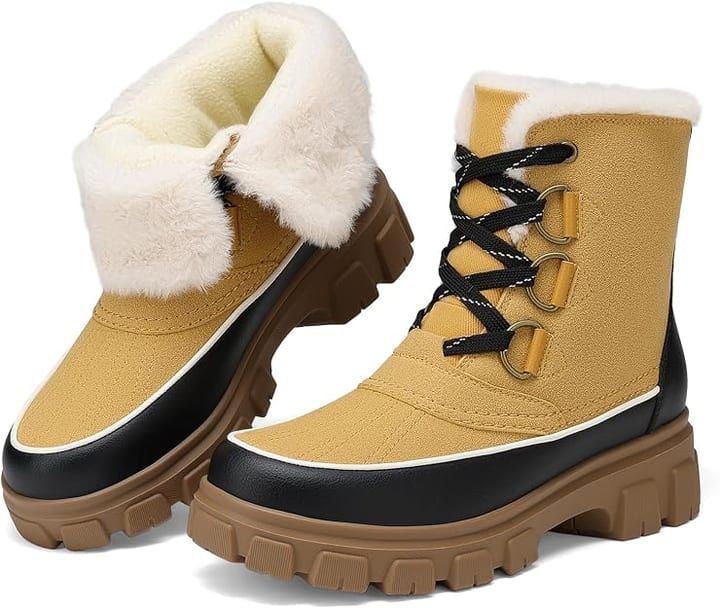 DREAM PAIRS Women’s Lace Up Ankle Snow Boots