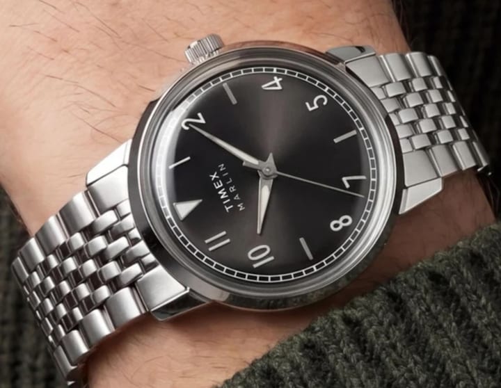 Timex Marlin Quartz 34mm Stainless Steel Bracelet Watch