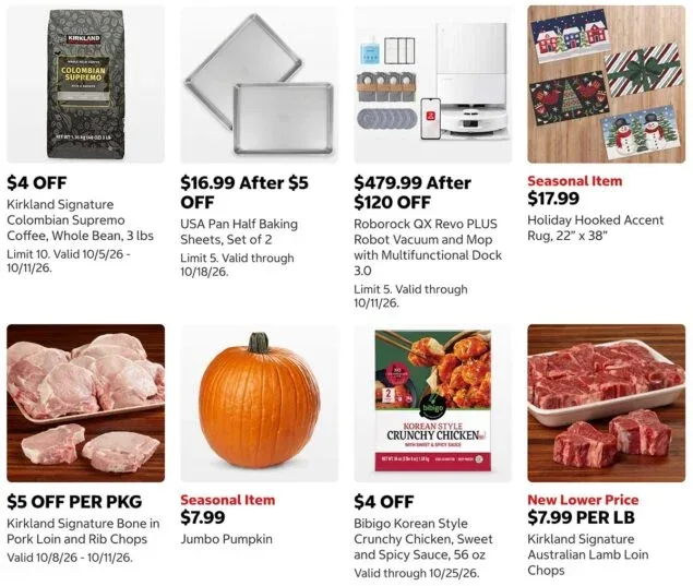 Costco Weekly Instant Savings and Seasonal Items for October 5–11, 2026